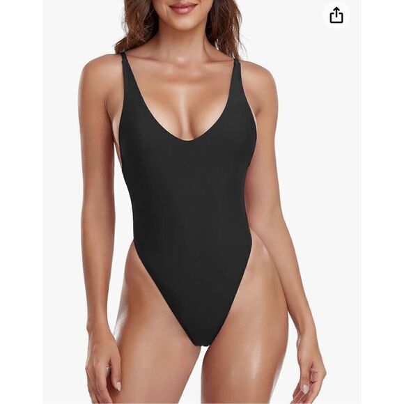 RELLECIGA Women's One Piece Thong Swimsuit - Picture 1 of 7